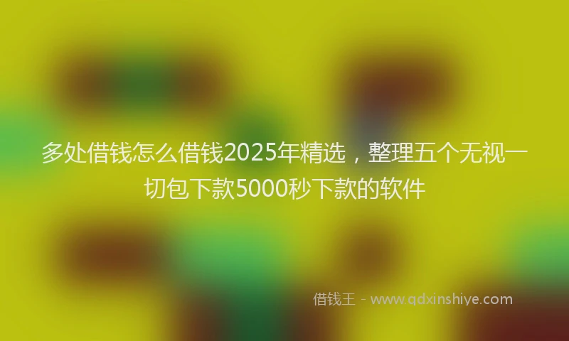 多处借钱怎么借钱2025年精选，整理五个无视一切包下款5000秒下款的软件