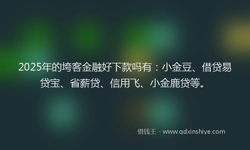 2025年的垮客金融好下款吗有：小金豆、借贷易贷宝、省薪贷、信用飞、小金鹿贷等。