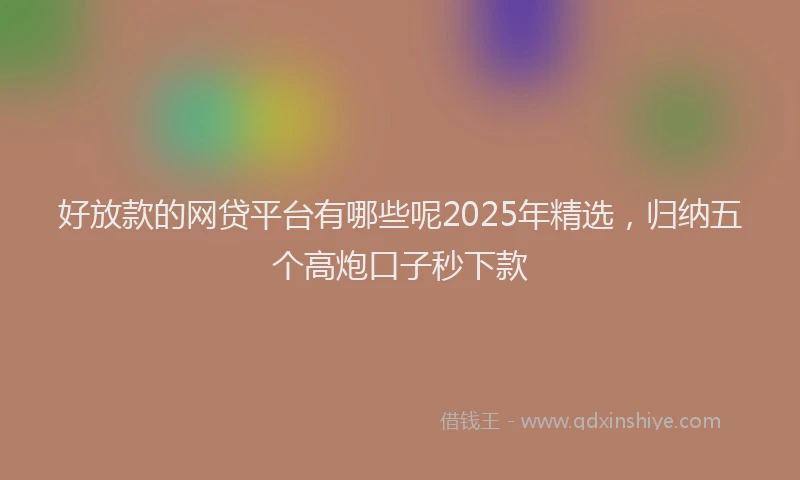 好放款的网贷平台有哪些呢2025年精选，归纳五个高炮口子秒下款