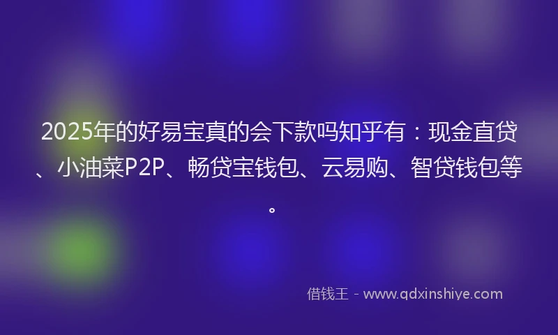 2025年的好易宝真的会下款吗知乎有：现金直贷、小油菜P2P、畅贷宝钱包、云易购、智贷钱包等。