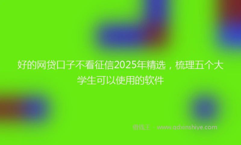 好的网贷口子不看征信2025年精选，梳理五个大学生可以使用的软件