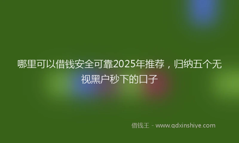 哪里可以借钱安全可靠2025年推荐，归纳五个无视黑户秒下的口子