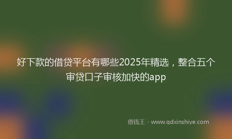 好下款的借贷平台有哪些2025年精选，整合五个审贷口子审核加快的app