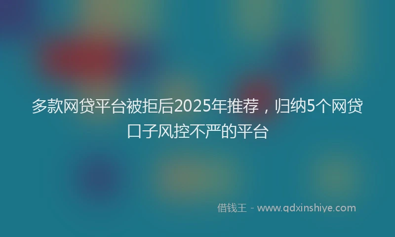 多款网贷平台被拒后2025年推荐，归纳5个网贷口子风控不严的平台