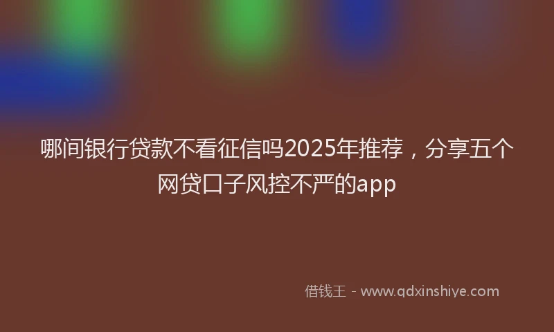 哪间银行贷款不看征信吗2025年推荐，分享五个网贷口子风控不严的app
