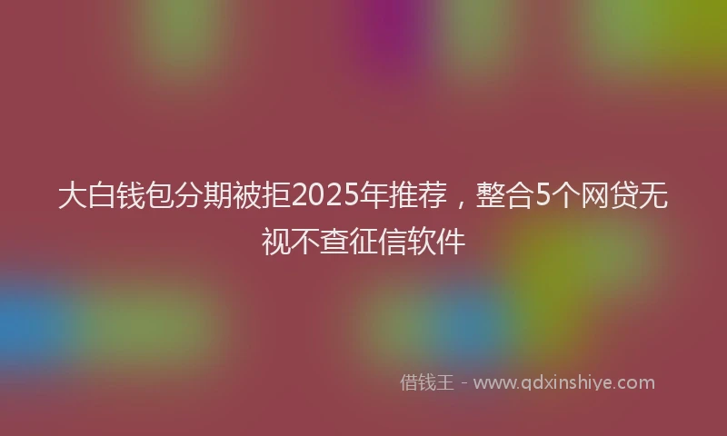 大白钱包分期被拒2025年推荐，整合5个网贷无视不查征信软件