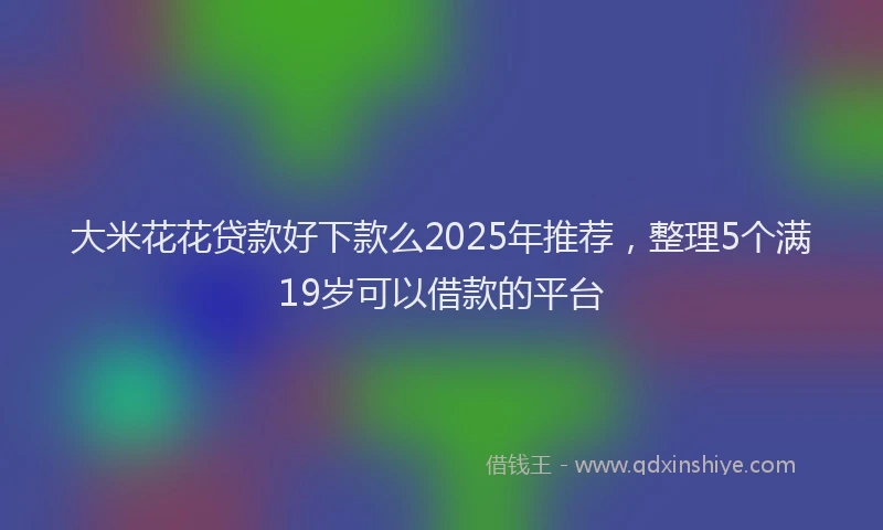 大米花花贷款好下款么2025年推荐，整理5个满19岁可以借款的平台