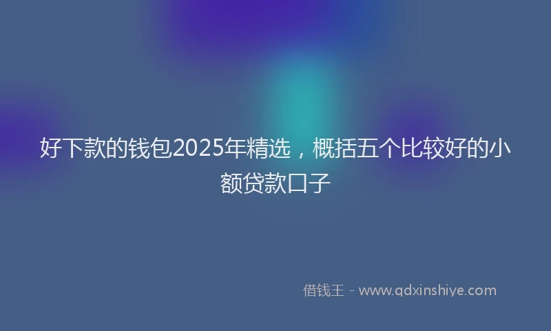 好下款的钱包2025年精选，概括五个比较好的小额贷款口子