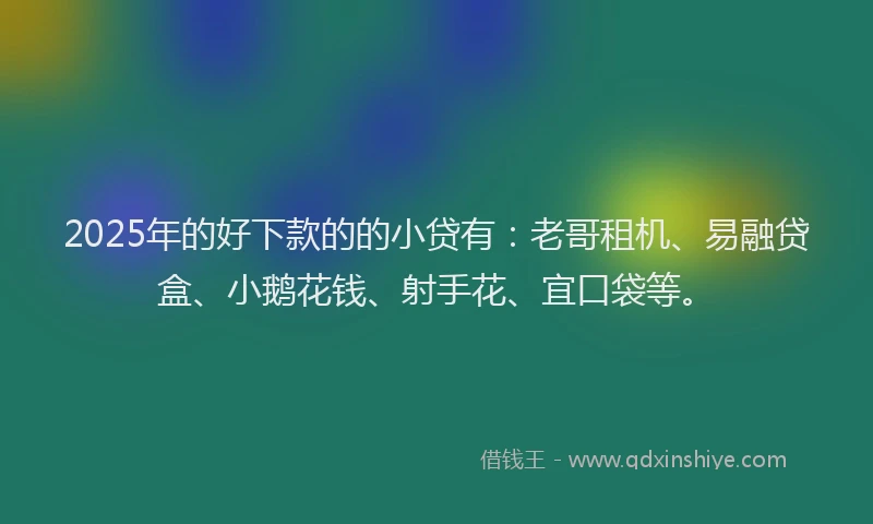 2025年的好下款的的小贷有：老哥租机、易融贷盒、小鹅花钱、射手花、宜口袋等。