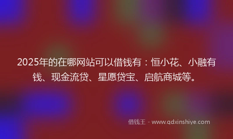 2025年的在哪网站可以借钱有：恒小花、小融有钱、现金流贷、星愿贷宝、启航商城等。