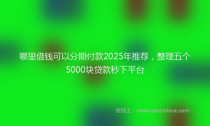 哪里借钱可以分期付款2025年推荐，整理五个5000块贷款秒下平台