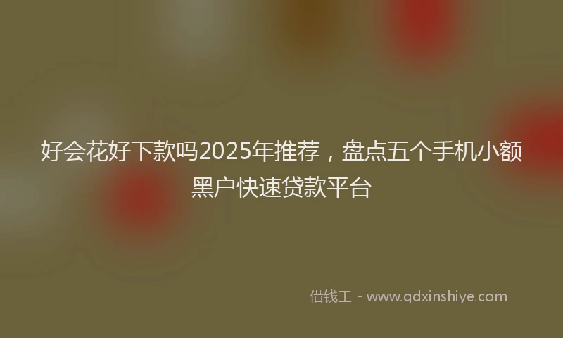 好会花好下款吗2025年推荐，盘点五个手机小额黑户快速贷款平台