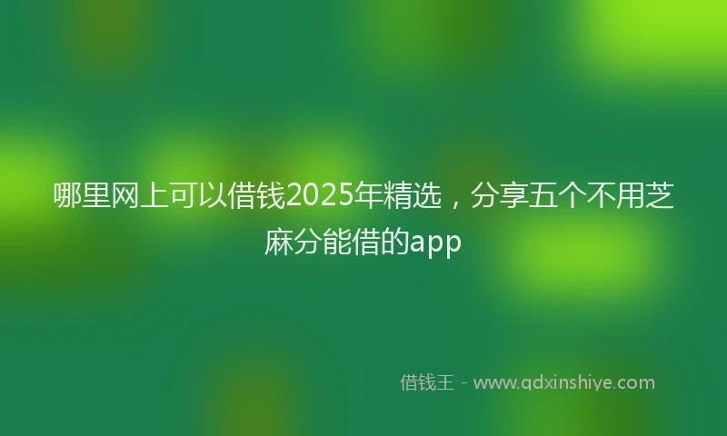 哪里网上可以借钱2025年精选，分享五个不用芝麻分能借的app