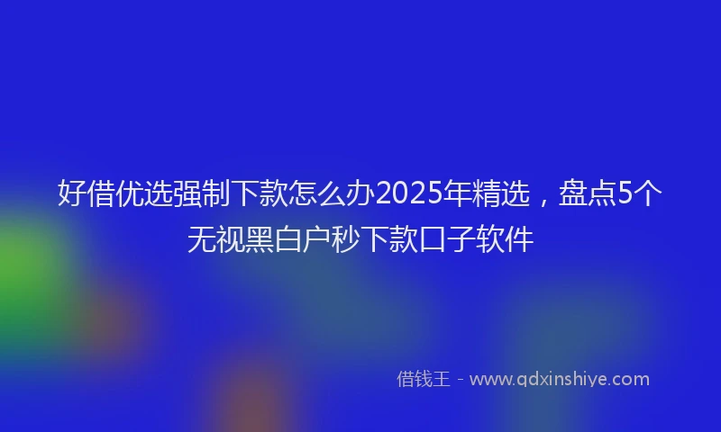 好借优选强制下款怎么办2025年精选，盘点5个无视黑白户秒下款口子软件
