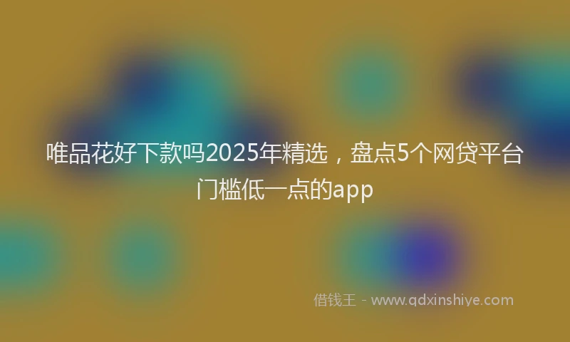 唯品花好下款吗2025年精选，盘点5个网贷平台门槛低一点的app