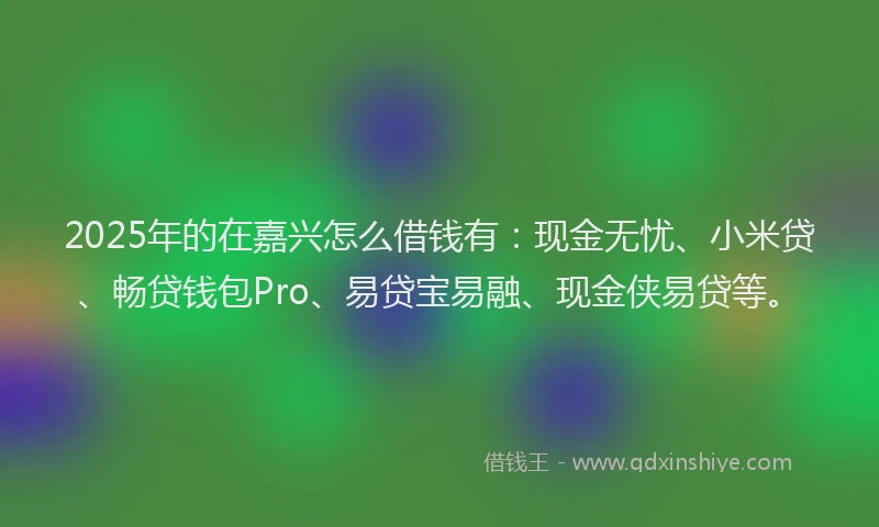 2025年的在嘉兴怎么借钱有：现金无忧、小米贷、畅贷钱包Pro、易贷宝易融、现金侠易贷等。