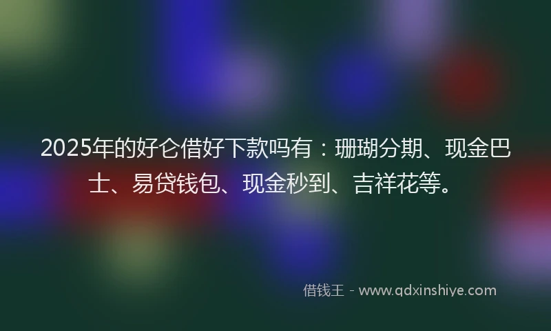 2025年的好仑借好下款吗有：珊瑚分期、现金巴士、易贷钱包、现金秒到、吉祥花等。