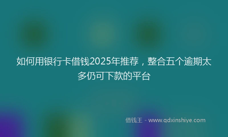 如何用银行卡借钱2025年推荐，整合五个逾期太多仍可下款的平台