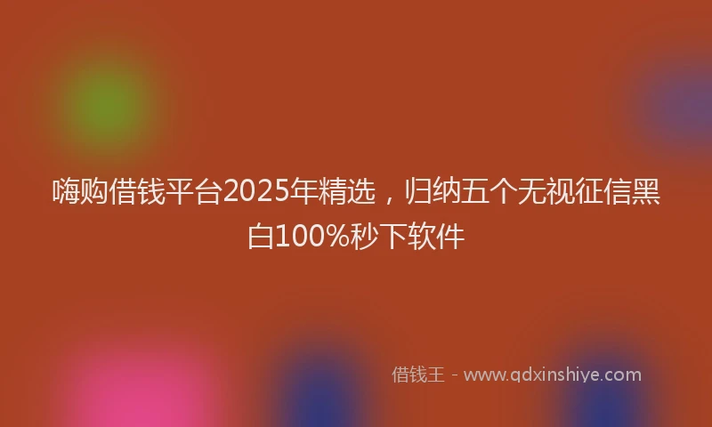 嗨购借钱平台2025年精选，归纳五个无视征信黑白100%秒下软件