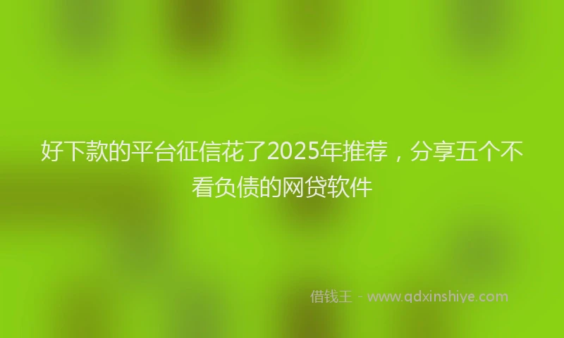 好下款的平台征信花了2025年推荐，分享五个不看负债的网贷软件