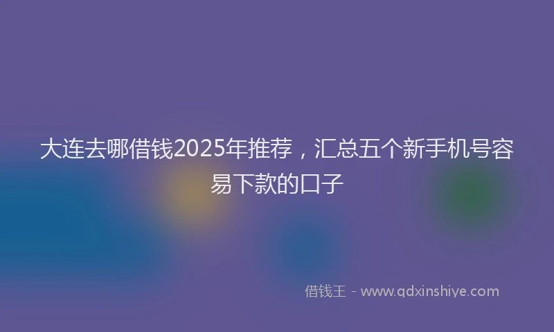 大连去哪借钱2025年推荐，汇总五个新手机号容易下款的口子