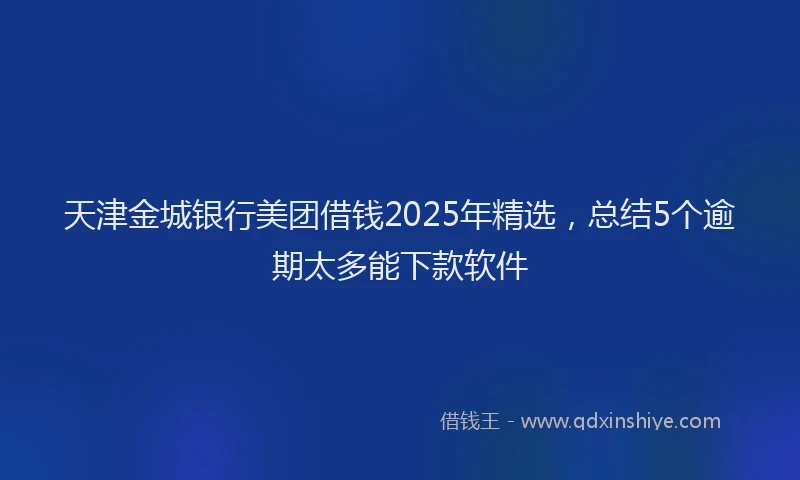 天津金城银行美团借钱2025年精选，总结5个逾期太多能下款软件