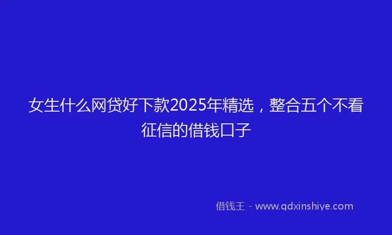 女生什么网贷好下款2025年精选，整合五个不看征信的借钱口子