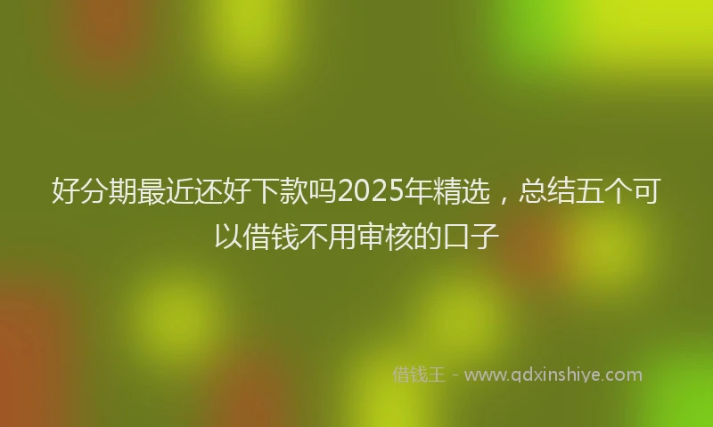 好分期最近还好下款吗2025年精选，总结五个可以借钱不用审核的口子