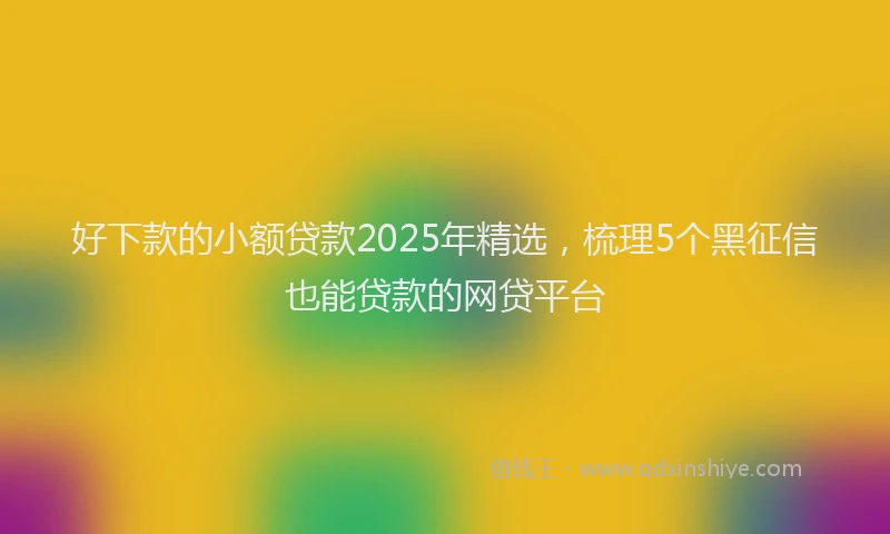 好下款的小额贷款2025年精选，梳理5个黑征信也能贷款的网贷平台
