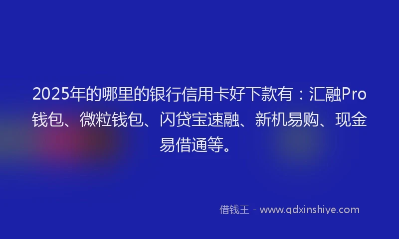 2025年的哪里的银行信用卡好下款有：汇融Pro钱包、微粒钱包、闪贷宝速融、新机易购、现金易借通等。