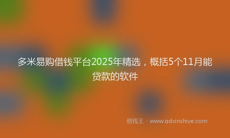 多米易购借钱平台2025年精选，概括5个11月能贷款的软件