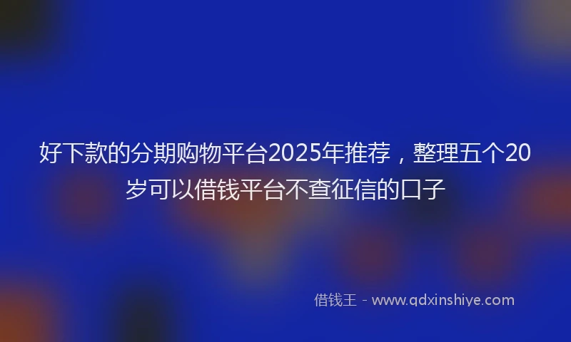 好下款的分期购物平台2025年推荐，整理五个20岁可以借钱平台不查征信的口子