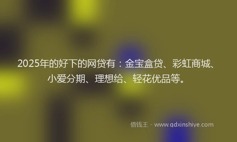 2025年的好下的网贷有：金宝盒贷、彩虹商城、小爱分期、理想给、轻花优品等。
