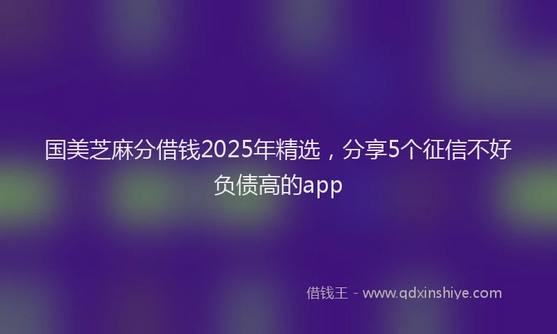 国美芝麻分借钱2025年精选，分享5个征信不好负债高的app