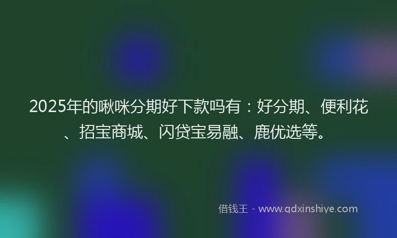 2025年的啾咪分期好下款吗有：好分期、便利花、招宝商城、闪贷宝易融、鹿优选等。