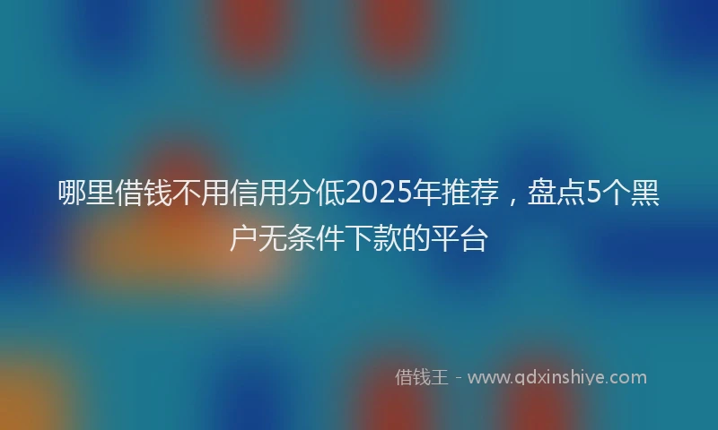 哪里借钱不用信用分低2025年推荐，盘点5个黑户无条件下款的平台