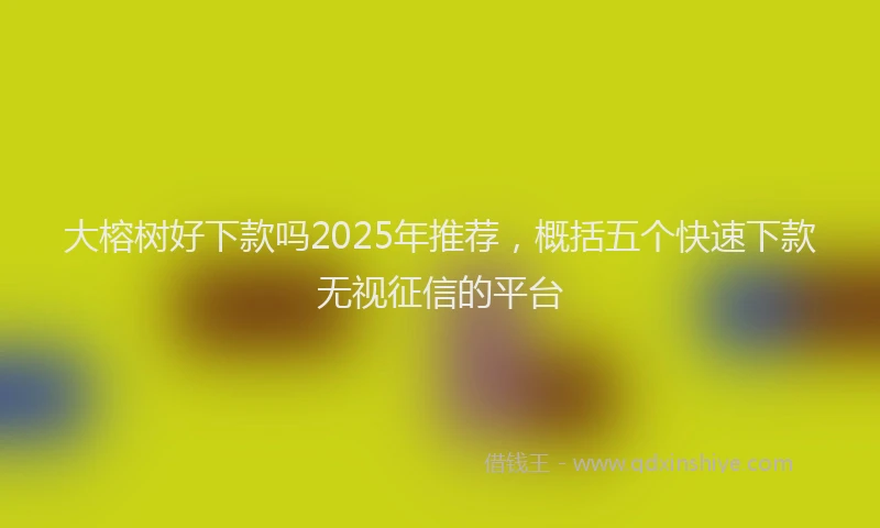 大榕树好下款吗2025年推荐，概括五个快速下款无视征信的平台