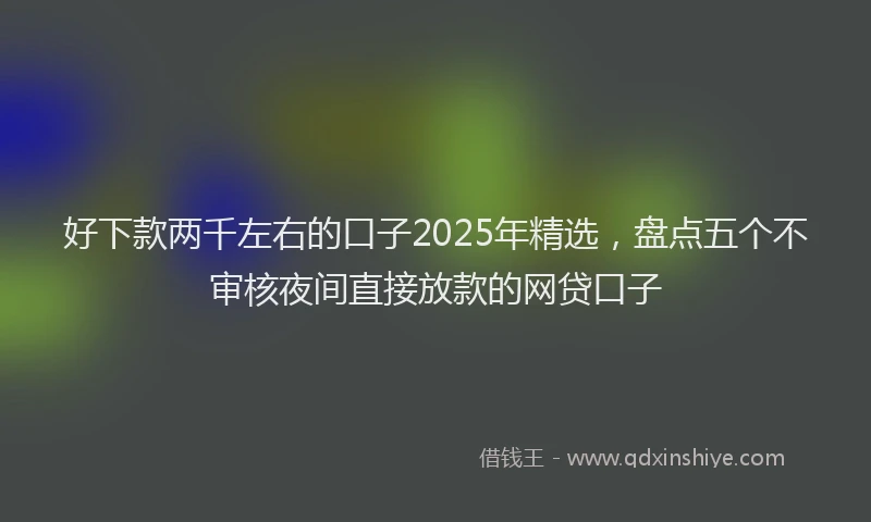 好下款两千左右的口子2025年精选，盘点五个不审核夜间直接放款的网贷口子