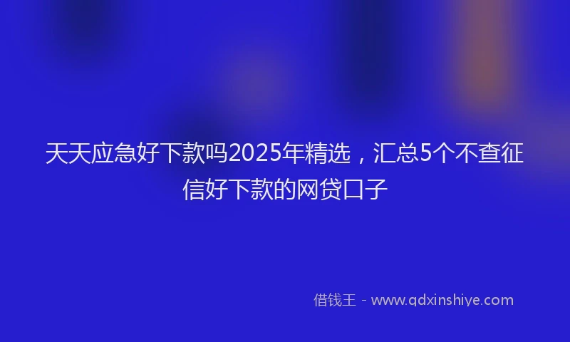 天天应急好下款吗2025年精选，汇总5个不查征信好下款的网贷口子