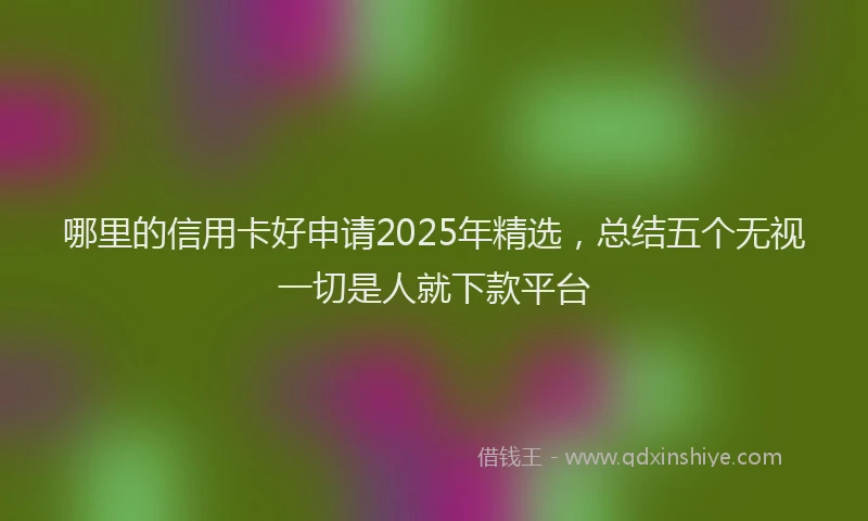 哪里的信用卡好申请2025年精选，总结五个无视一切是人就下款平台