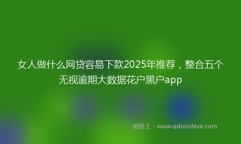 女人做什么网贷容易下款2025年推荐，整合五个无视逾期大数据花户黑户app
