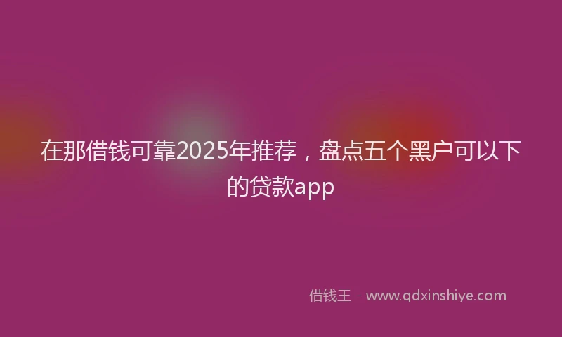 在那借钱可靠2025年推荐，盘点五个黑户可以下的贷款app