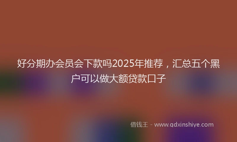 好分期办会员会下款吗2025年推荐，汇总五个黑户可以做大额贷款口子