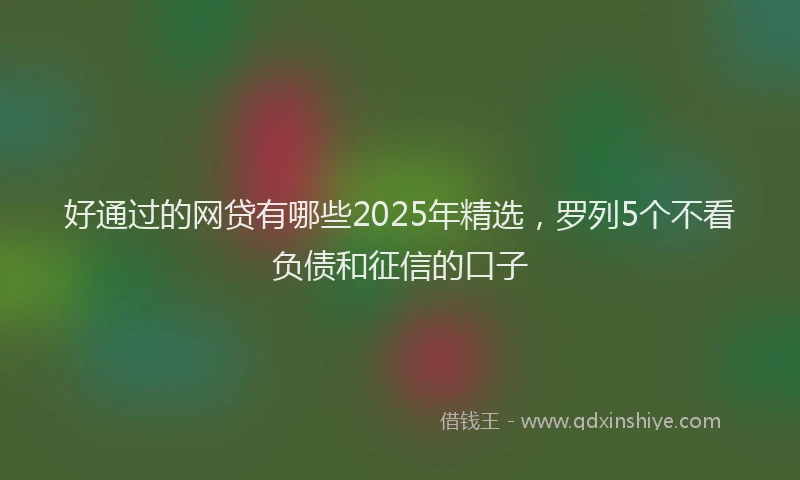好通过的网贷有哪些2025年精选，罗列5个不看负债和征信的口子