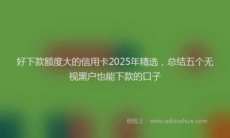 好下款额度大的信用卡2025年精选，总结五个无视黑户也能下款的口子