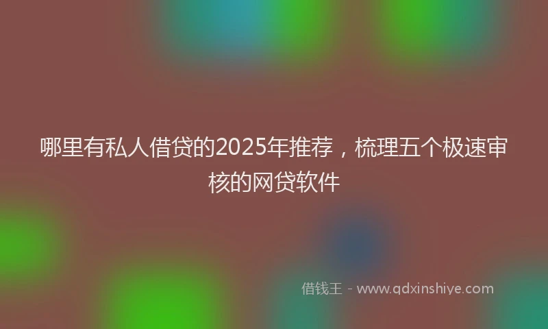 哪里有私人借贷的2025年推荐，梳理五个极速审核的网贷软件