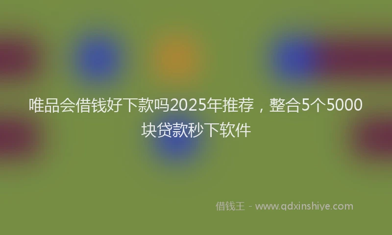 唯品会借钱好下款吗2025年推荐，整合5个5000块贷款秒下软件