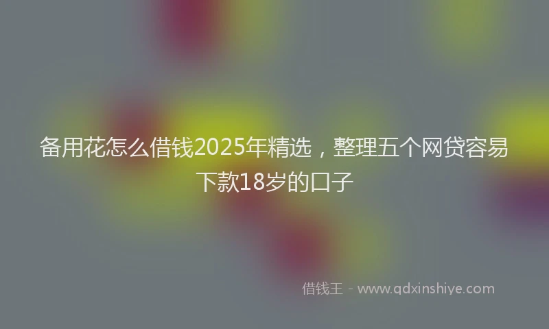 备用花怎么借钱2025年精选，整理五个网贷容易下款18岁的口子