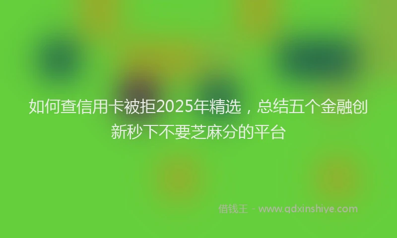 如何查信用卡被拒2025年精选，总结五个金融创新秒下不要芝麻分的平台