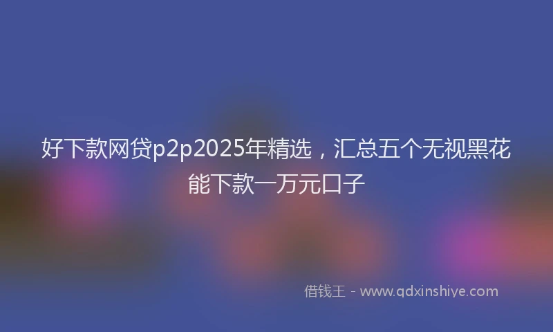 好下款网贷p2p2025年精选，汇总五个无视黑花能下款一万元口子